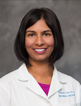 Portrait of Tasneem Paliwala Yakoob, MD, Internal Medicine specialist at Kelsey-Seybold Clinic.