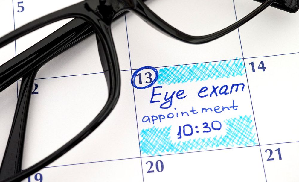 Calendar with Eye Exam Dated