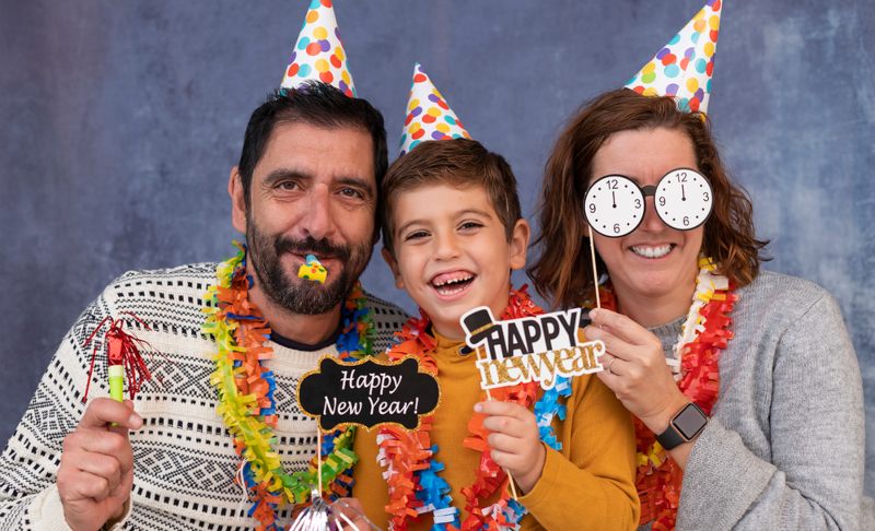 Family Celebrating New Years