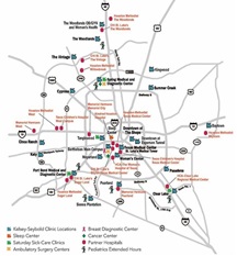 Map of Kelsey-Seybold Clinic locations