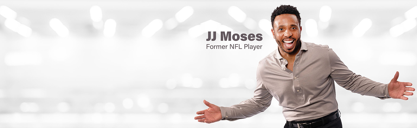 Portrait of JJ Moses, former NFL player.