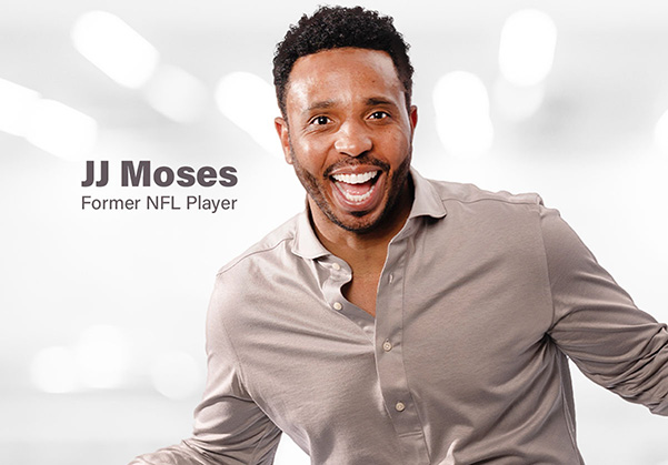Portrait of JJ Moses, former NFL player.