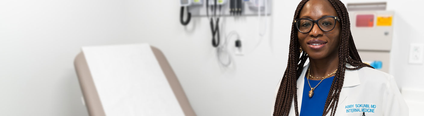 Abby Sokunbi, MD, Internal Medicine, Pediatrics, and Primary Care specialist at Kelsey-Seybold Clinic.