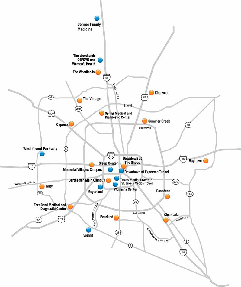 Map of travel center clinic locations