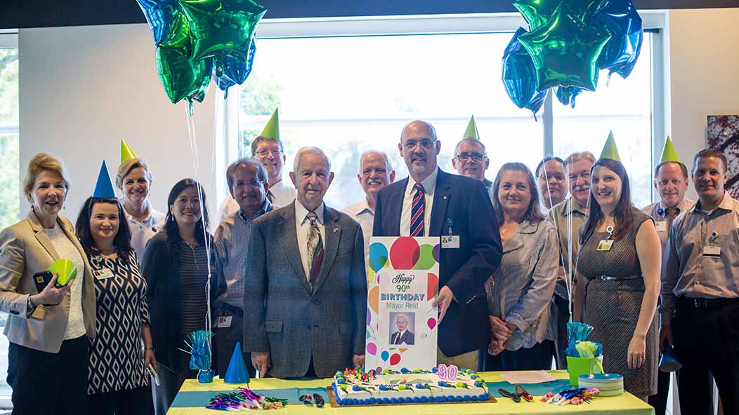 Kelsey Seybold Celebrates Milestone 90th Birthday With Pearland Mayor Tom Reid