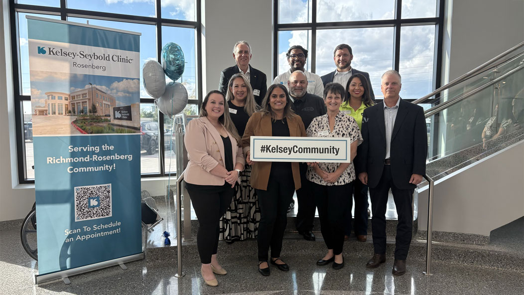 kelsey-Seybold team posing inside a clinic