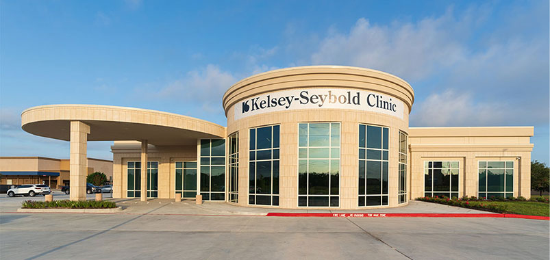 Exterior shot of Kelsey-Seybold's new Eldridge Clinic.