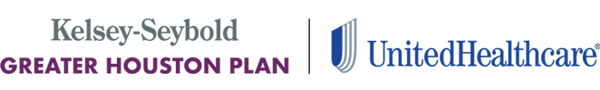 Text reading 'Kelsey-Seybold Greater Houston Plan' positioned next to the UnitedHealthcare logo.