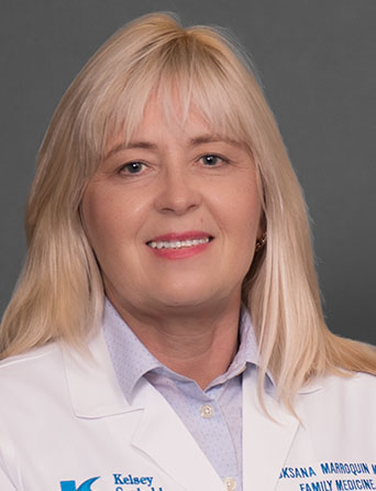 Portrait of Oksana Marroquin, MD, Family Medicine specialist at Kelsey-Seybold Clinic.