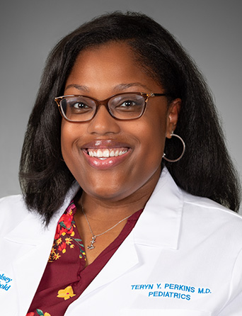 Portrait of Teryn Perkins, MD, Pediatrics specialist at Kelsey-Seybold Clinic.