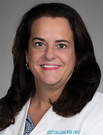 Portrait of Kelly Callahan, MSN, FNP-C, Family Medicine specialist at Kelsey-Seybold Clinic.