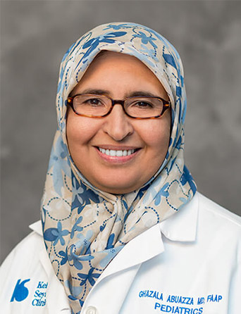 Headshot of Ghazala Abuazza, pediatrician at Kelsey-Seybold Clinic.