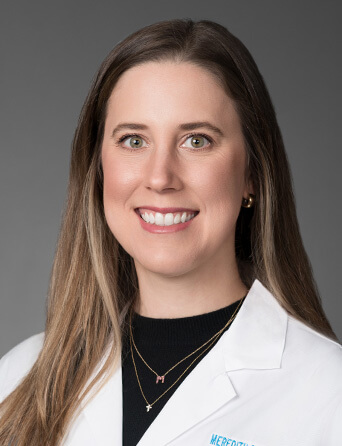 Portrait of Meredith Dufrene, DNP-A, CRNA, anesthesiology specialist at Kelsey-Seybold Clinic.