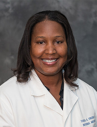 Portrait of Toicha Vincent, MD, Internal Medicine specialist at Kelsey-Seybold Clinic.