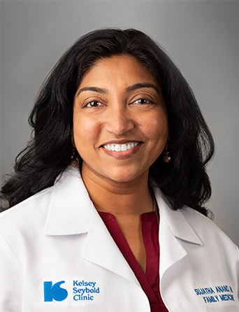 Portrait of Sujatha Anand, MD, Family Medicine specialist at Kelsey-Seybold Clinic.