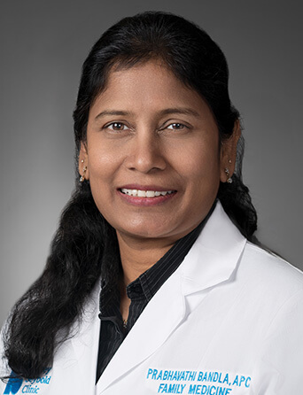 Portrait of Prabhavathi Bandla, MSN, NP-C, APRN, Family Medicine and Primary Care specialist at Kelsey-Seybold Clinic.