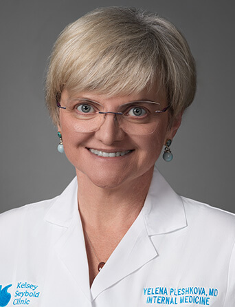 Portrait of Yelena Pleshkova, MD, MBA, Internal Medicine and Primary Care specialist at Kelsey-Seybold Clinic.