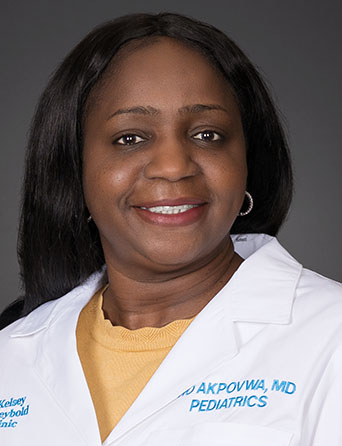 Headshot of Oghenevwiroro Akpovwa, pediatrician at Kelsey-Seybold Clinic.