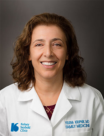 Portrait of Yelena Krupnik, MD, Family Medicine specialist at Kelsey-Seybold Clinic.