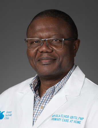 Portrait of Kplola Elhor Gbito, FNP, Home Care Medicine provider at Kelsey-Seybold Clinic.