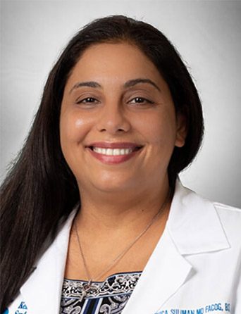 Portrait of Monica Suliman, MD, FACOG, BS, BA, OB/GYN specialist at Kelsey-Seybold Clinic.