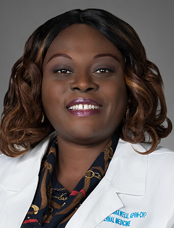 Portrait of Uloma Chiakwelu, NP-C, internal medicine specialist at Kelsey-Seybold Clinic.