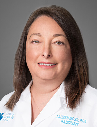 Portrait of Lauren Moss, MSRS, RRA, RT(R), Radiology specialist at Kelsey-Seybold Clinic.