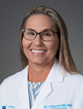 Portrait of Kelly Ferguson, CRNA,  specialist at Kelsey-Seybold Clinic.