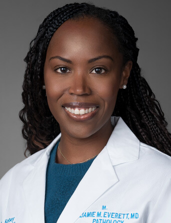 Portrait of Jamie Everett, MD, pathologist at Kelsey-Seybold Clinic.