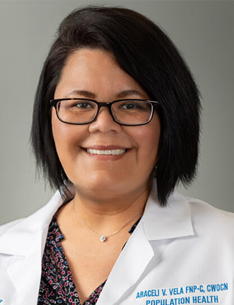 Portrait of Araceli Vela, internal medicine specialist at Kelsey-Seybold Clinic.
