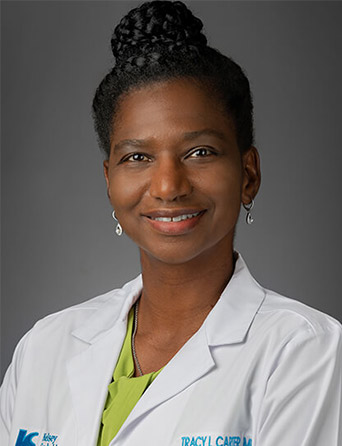 Portrait of Tracy Carter, MD, Pediatrics, Internal Medicine specialist at Kelsey-Seybold Clinic.