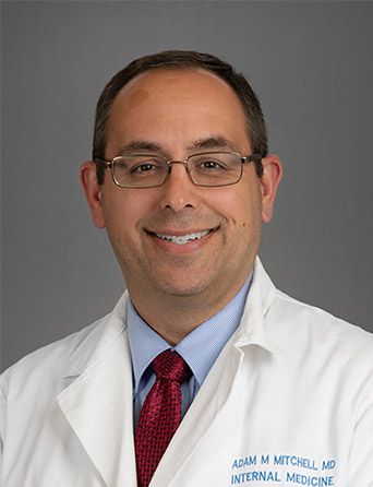 Headshot of Adam Mitchell, MD, Internal Medicine specialist at Kelsey-Seybold Clinic.