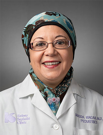 Portrait of Magda Ragab, MD, FAAP, Pediatrics specialist at Kelsey-Seybold Clinic.