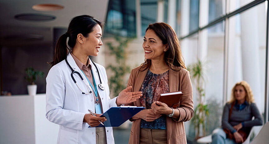 Doctor talking with a patient