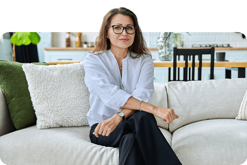 Woman relaxing on a sofa at home