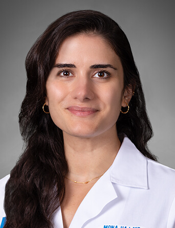 Portrait of Mona Haj, MD, Hospitalist specialist at Kelsey-Seybold Clinic.